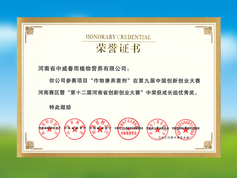 創新創業大賽優秀獎